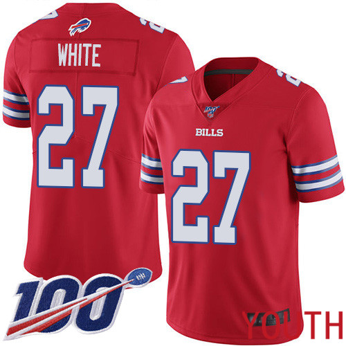 Youth Buffalo Bills 27 Tre Davious White Limited Red Rush Vapor Untouchable 100th Season NFL Jersey